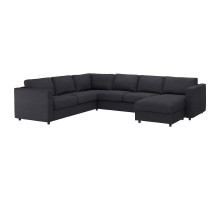 Narożna sofa rozkł, 5-os, z szezlongiem/Hillared antracyt VIMLE 995.369.84