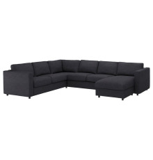 Narożna sofa rozkł, 5-os, z szezlongiem/Hillared antracyt VIMLE 995.369.84