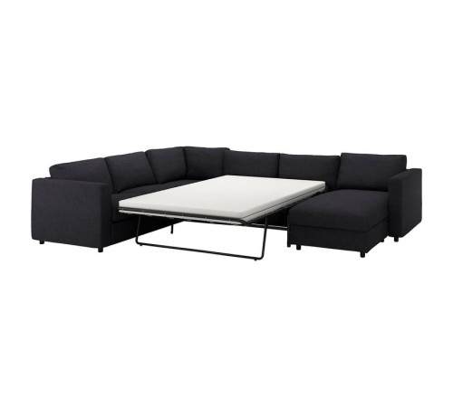 Narożna sofa rozkł, 5-os, z szezlongiem/Hillared antracyt VIMLE 995.369.84