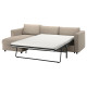 Sofa 3-osobowa, rozkładana, z szezlongiem/Hillared beżowy VIMLE 095.369.74