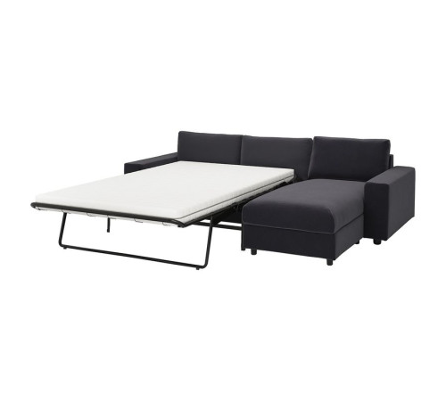 3-os sofa rozkładana z szezlongiem, z szerokimi podłokietnikami/Djuparp ciemnoszary VIMLE 095.372.71