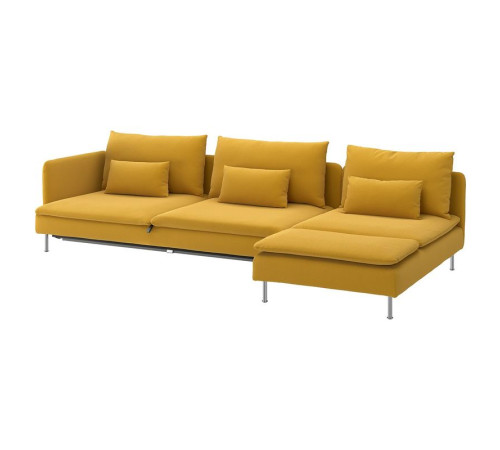 4-osobowa sofa rozkładana, z szezlongiem z otwartym końcem/Kelinge ciemnożółty SÖDERHAMN 096.186.77