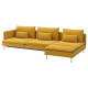 4-osobowa sofa rozkładana, z szezlongiem z otwartym końcem/Kelinge ciemnożółty SÖDERHAMN 096.186.77