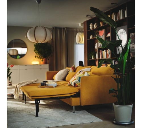 4-osobowa sofa rozkładana, z szezlongiem z otwartym końcem/Kelinge granatowy SÖDERHAMN 096.213.59