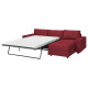3-os sofa rozkładana z szezlongiem, z szerokimi podłokietnikami/Lejde czerwony/brązowy VIMLE 195.375.53