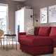 3-os sofa rozkładana z szezlongiem, z szerokimi podłokietnikami/Lejde czerwony/brązowy VIMLE 195.375.53