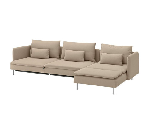 4-osobowa sofa rozkładana, z szezlongiem/Kelinge beżowy SÖDERHAMN 196.213.73