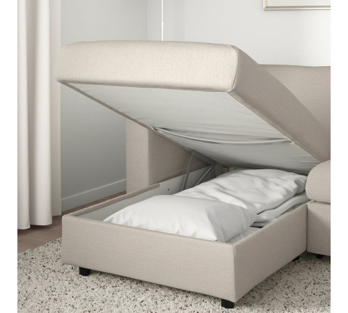 3-os sofa rozkładana z szezlongiem, z szerokimi podłokietnikami/Gunnared beżowy VIMLE 295.452.13