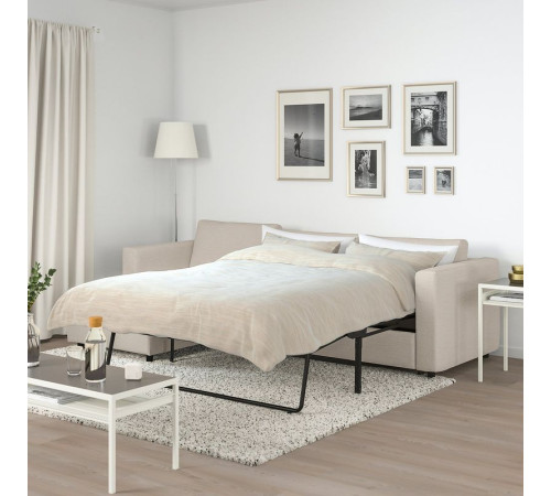 3-os sofa rozkładana z szezlongiem, z szerokimi podłokietnikami/Gunnared beżowy VIMLE 295.452.13