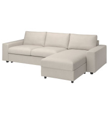 3-os sofa rozkładana z szezlongiem, z szerokimi podłokietnikami/Gunnared beżowy VIMLE 295.452.13