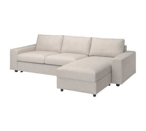 3-os sofa rozkładana z szezlongiem, z szerokimi podłokietnikami/Gunnared beżowy VIMLE 295.452.13