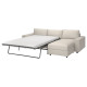 3-os sofa rozkładana z szezlongiem, z szerokimi podłokietnikami/Gunnared beżowy VIMLE 295.452.13
