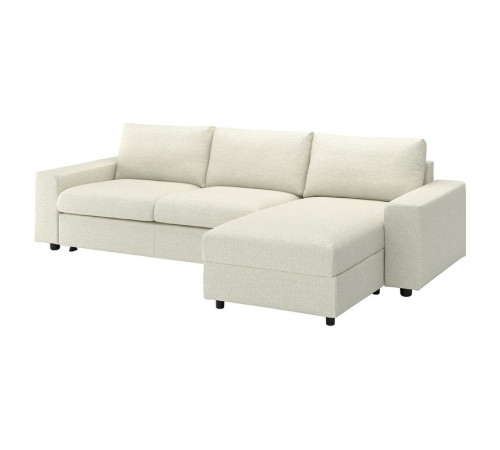 3-os sofa rozkładana z szezlongiem, z szerokimi podłokietnikami/Gunnared beżowy VIMLE 295.452.13