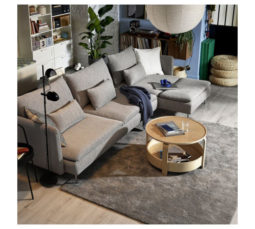 4-osobowa sofa rozkładana, z szezlongiem/Viarp beż/brąz SÖDERHAMN 296.164.46