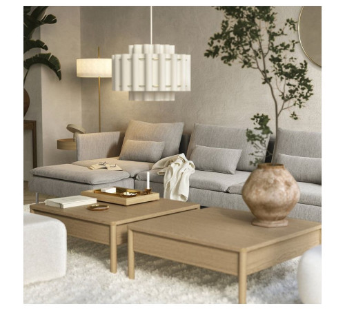 4-osobowa sofa rozkładana, z szezlongiem/Viarp beż/brąz SÖDERHAMN 296.164.46