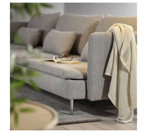 4-osobowa sofa rozkładana, z szezlongiem/Viarp beż/brąz SÖDERHAMN 296.164.46