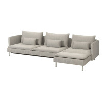 4-osobowa sofa rozkładana, z szezlongiem/Viarp beż/brąz SÖDERHAMN 296.164.46