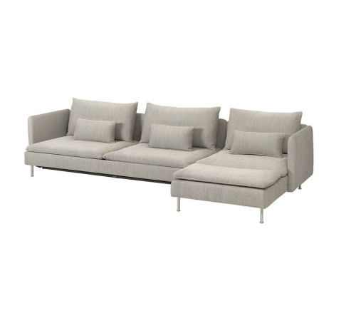 4-osobowa sofa rozkładana, z szezlongiem/Viarp beż/brąz SÖDERHAMN 296.164.46