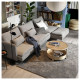 4-osobowa sofa rozkładana, z szezlongiem z otwartym końcem/Viarp beż/brąz SÖDERHAMN 496.164.26