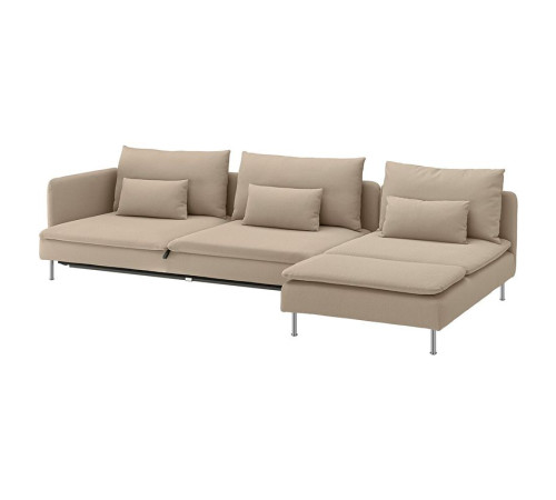 4-osobowa sofa rozkładana, z szezlongiem z otwartym końcem/Kelinge beżowy SÖDERHAMN 496.213.62