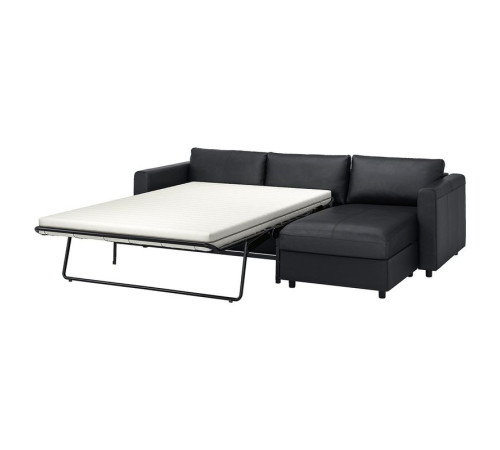3-os sofa rozkładana z szezlongiem, Grann/Bomstad czarny VIMLE 594.773.59