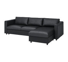 3-os sofa rozkładana z szezlongiem, Grann/Bomstad czarny VIMLE 594.773.59
