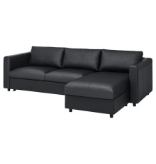 3-os sofa rozkładana z szezlongiem, Grann/Bomstad czarny VIMLE 594.773.59