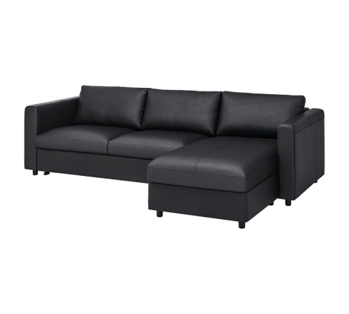 3-os sofa rozkładana z szezlongiem, Grann/Bomstad czarny VIMLE 594.773.59