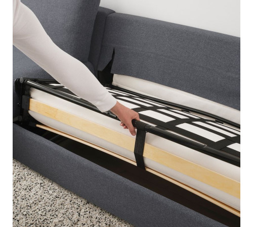 3-os sofa rozkładana z szezlongiem, z szerokimi podłokietnikami Gunnared/średnioszary VIMLE 695.452.87