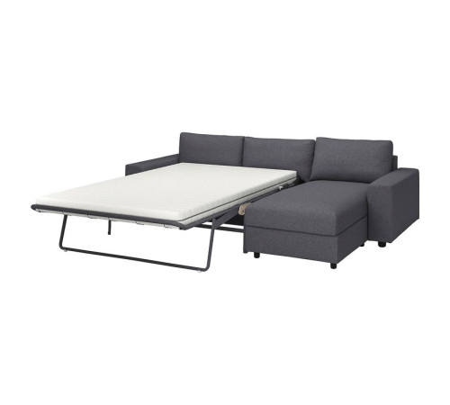 3-os sofa rozkładana z szezlongiem, z szerokimi podłokietnikami Gunnared/średnioszary VIMLE 695.452.87