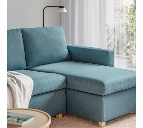 3-os sofa rozkładana z szezlongiem, Fridtuna ciemny szaroniebieski SALTSJÖBADEN 696.026.64