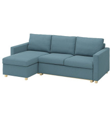 3-os sofa rozkładana z szezlongiem, Fridtuna ciemny szaroniebieski SALTSJÖBADEN 696.026.64