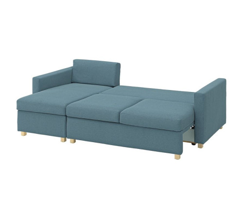 3-os sofa rozkładana z szezlongiem, Fridtuna ciemny szaroniebieski SALTSJÖBADEN 696.026.64