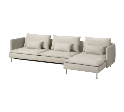 4-osobowa sofa rozkładana, z szezlongiem/Fridtuna jasnobeżowy SÖDERHAMN 696.161.28