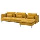 4-osobowa sofa rozkładana, z szezlongiem/Kelinge ciemnożółty SÖDERHAMN 796.186.74