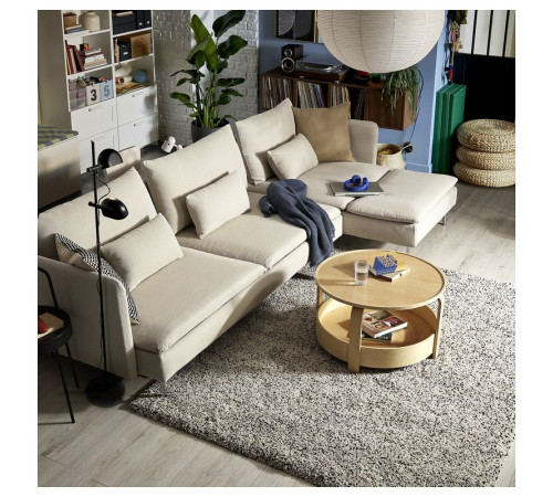 4-osobowa sofa rozkładana, z szezlongiem z otwartym końcem/Fridtuna ciemny szaroniebieski SÖDERHAMN 796.213.65