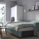 3-os sofa rozkładana z szezlongiem, Tibbleby jasny szaroturkusowy BÅRSLÖV 805.308.16