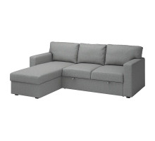 3-os sofa rozkładana z szezlongiem, Tibbleby beżowy/szary BÅRSLÖV 805.415.94