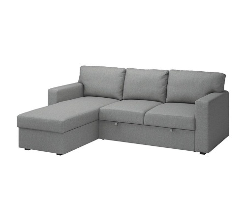 3-os sofa rozkładana z szezlongiem, Tibbleby beżowy/szary BÅRSLÖV 805.415.94