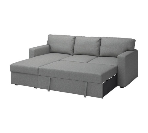 3-os sofa rozkładana z szezlongiem, Tibbleby beżowy/szary BÅRSLÖV 805.415.94