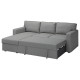 3-os sofa rozkładana z szezlongiem, Tibbleby beżowy/szary BÅRSLÖV 805.415.94