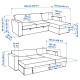 3-os sofa rozkładana z szezlongiem, Tibbleby beżowy/szary BÅRSLÖV 805.415.94