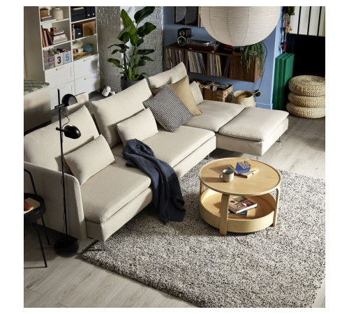 4-osobowa sofa rozkładana, z szezlongiem/Fridtuna ciemny szaroniebieski SÖDERHAMN 896.213.79