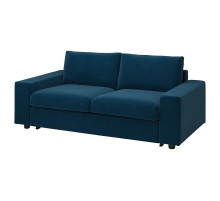 Sofa 2-osobowa, rozkładana, z szerokimi podłokietnikami/Djuparp ciemnozielononiebieski VIMLE 095.372.66