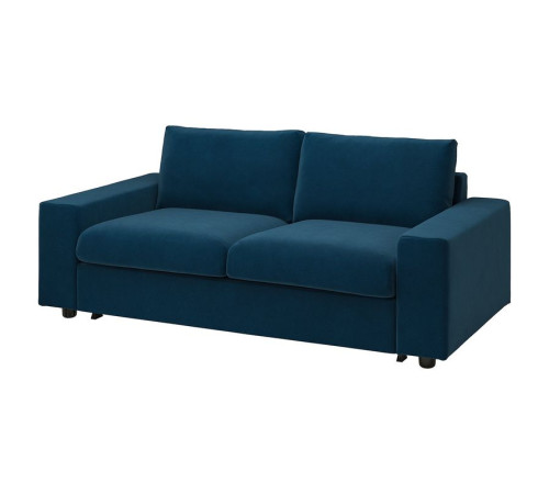 Sofa 2-osobowa, rozkładana, z szerokimi podłokietnikami/Djuparp ciemnozielononiebieski VIMLE 095.372.66