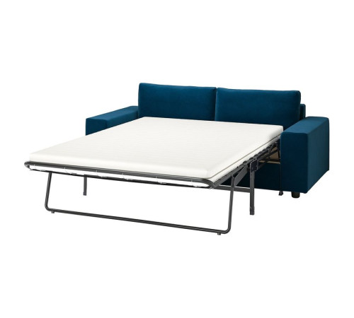 Sofa 2-osobowa, rozkładana, z szerokimi podłokietnikami/Djuparp ciemnozielononiebieski VIMLE 095.372.66