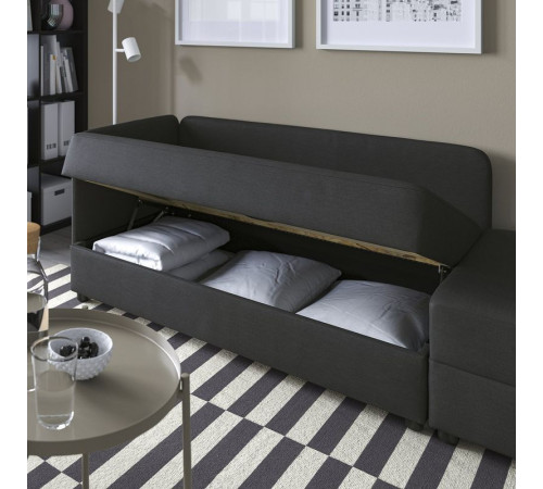 Sofa 2-osobowa, rozkładana, Vissle ciemnoszary LINDÅKRA 205.826.10