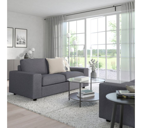 Sofa 2-osobowa, rozkładana, z szerokimi podłokietnikami/Gunnared średnioszary VIMLE 295.452.51