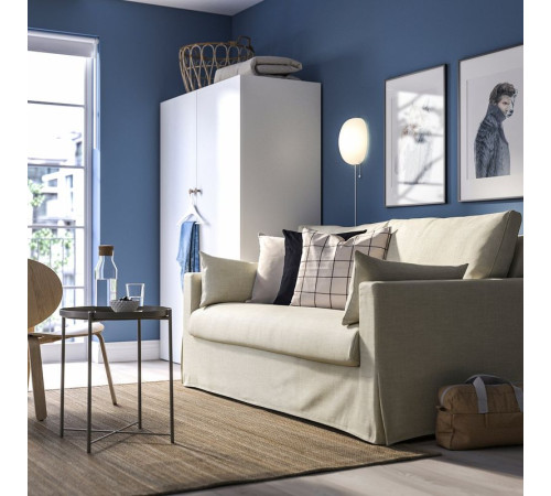 Sofa 2-osobowa, rozkładana, Hemmesta jasnobeżowy HYLTARP 495.148.71