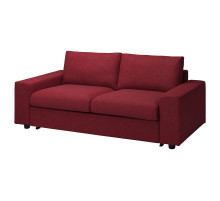 Sofa 2-osobowa, rozkładana, z szerokimi podłokietnikami/Lejde czerwony/brązowy VIMLE 595.375.51